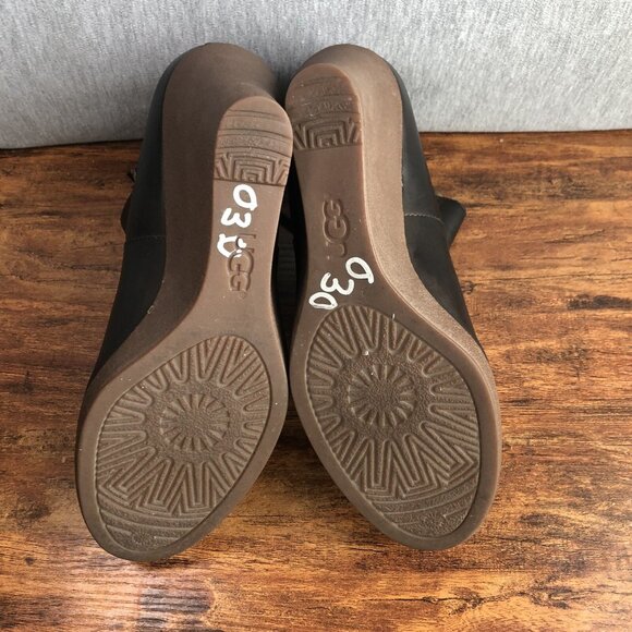 UGG Meredith Womens Size 9 Brown Leather Zipper Up Bootie Ankle Boots Boho - Picture 10 of 11